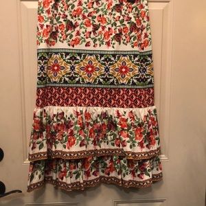 Antonio Melani Floral Mixed Print Ruffle Hem Skirt